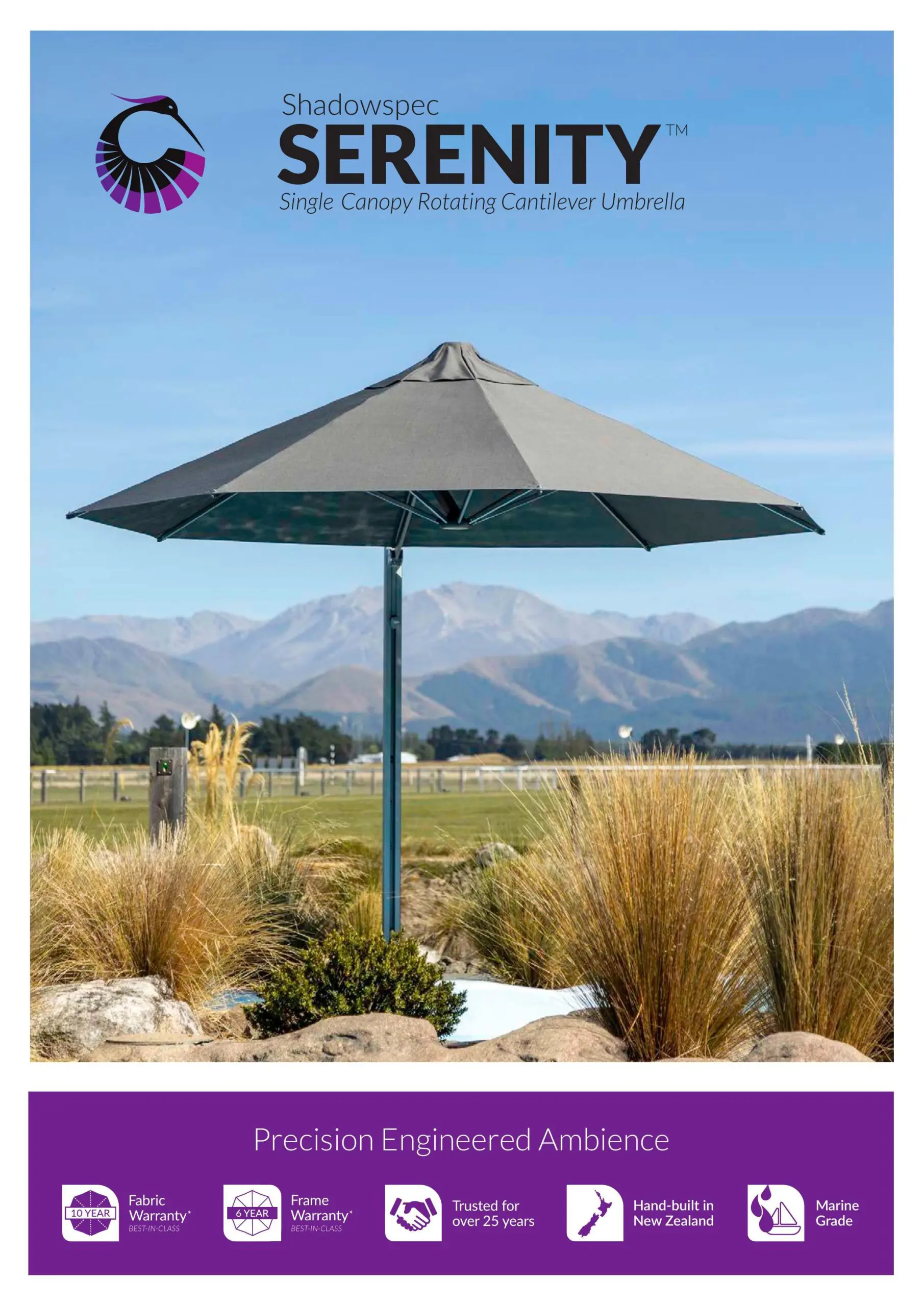 Shadowspec Serenity™ Cantilever Umbrella — Marine-Grade Shade, Engineered in New Zealand - Image 17