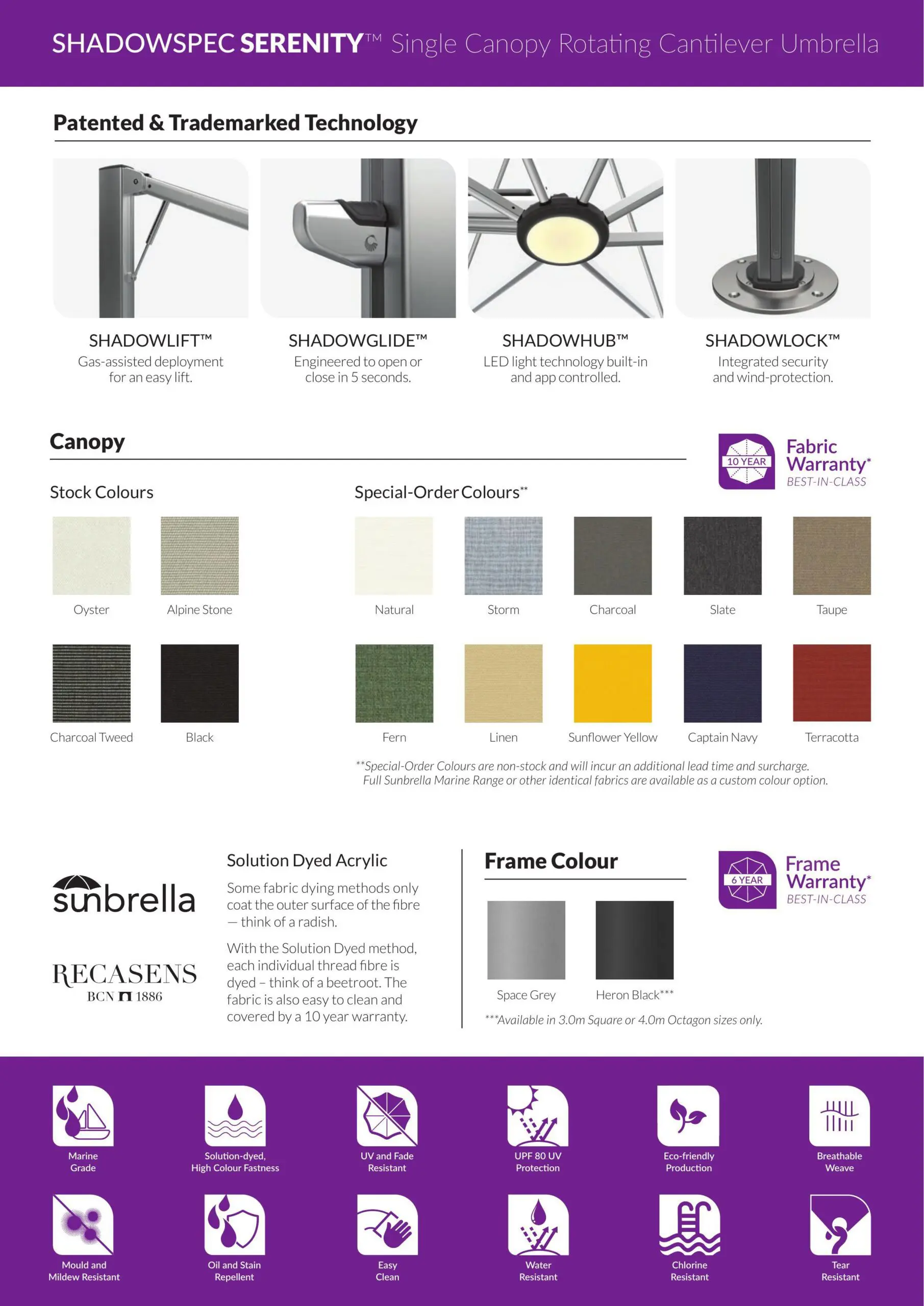 Shadowspec Serenity™ Cantilever Umbrella — Marine-Grade Shade, Engineered in New Zealand - Image 18