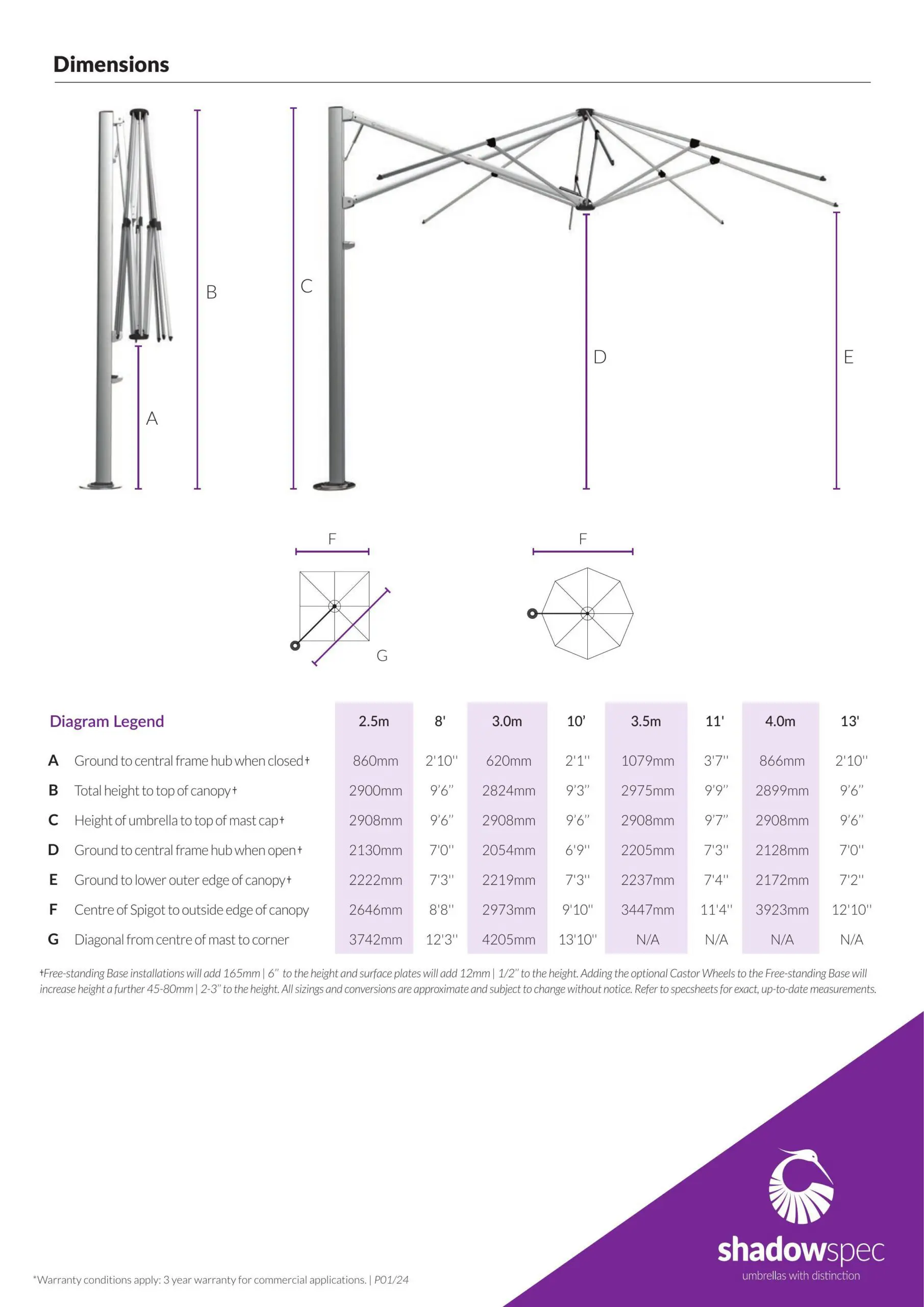 Shadowspec Serenity™ Cantilever Umbrella — Marine-Grade Shade, Engineered in New Zealand - Image 20