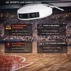 VisionPlay AI 180 – 4K Sports Live Camera (Fixed)