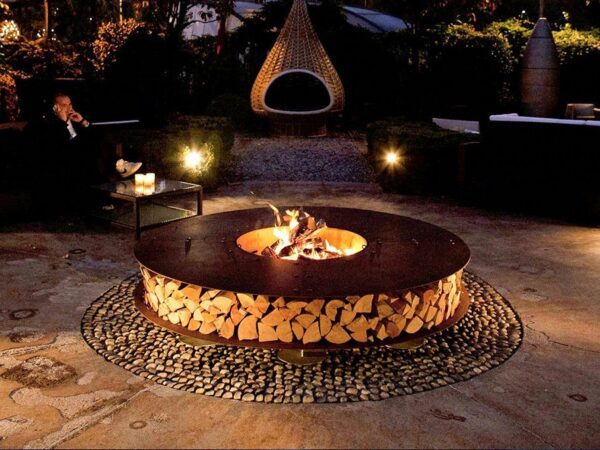 Kossuth Round Corten Steel Fire Pit - Image 2