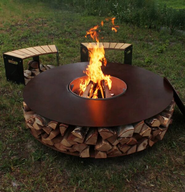 Kossuth Round Corten Steel Fire Pit - Image 8