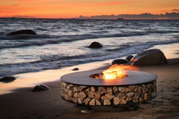 Kossuth Round Corten Steel Fire Pit - Image 7
