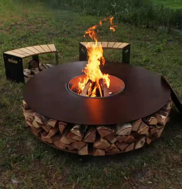 Kossuth Round Corten Steel Fire Pit - Image 13