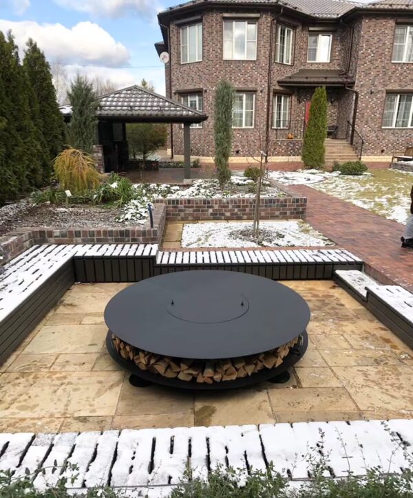 Kossuth Round Corten Steel Fire Pit - Image 5