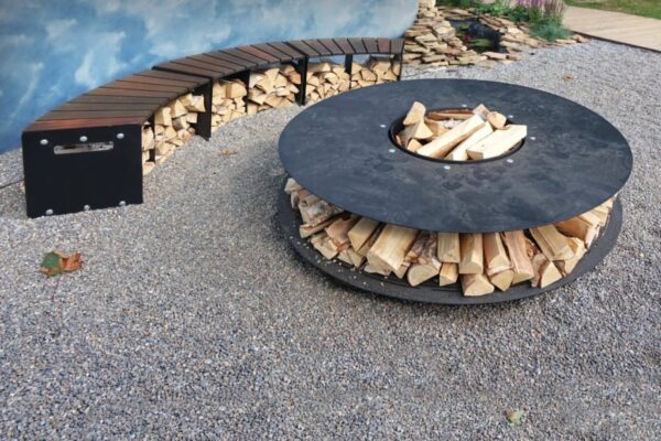 Kossuth Round Corten Steel Fire Pit - Image 3