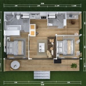 Detachable Container: 2-Bedroom, 2-Bathroom Compact Living
