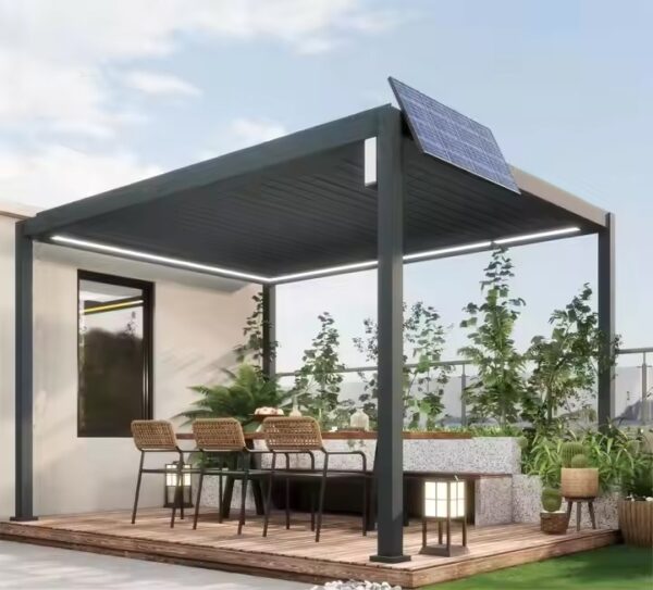 Cerberus Solar Pergola – Modern Outdoor Living Powered by the Sun