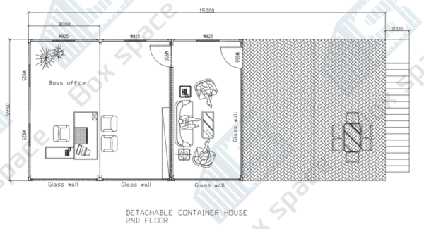 Detachable Container:Open space office (2 Storey) 1 x Bathroom (8 Containers) - Image 5