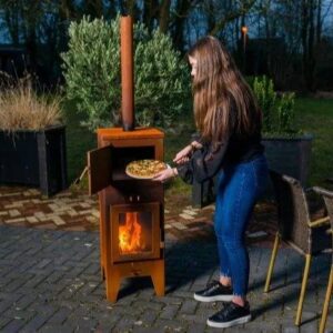 Corten Steel Wood Pizza Oven-The Rustic Outdoor Pizza Fireplace for Your Backyard