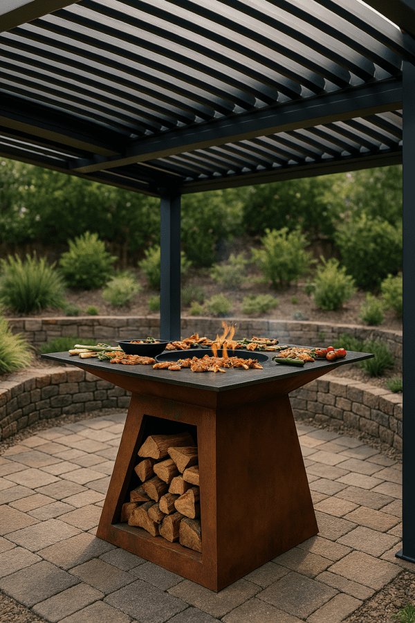 Vulcan Square Grill: Premium Wood-Fired Grilling with a Bold Rust Finish - Image 6