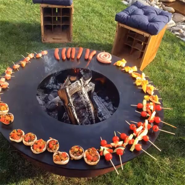 Vulcan Ball Grill – Corten Steel Wood Fire Grill for Modern Outdoor Living - Image 3