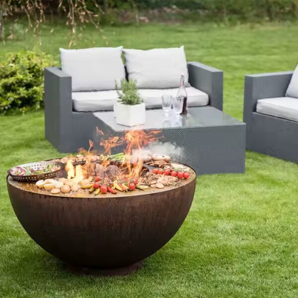 Vulcan Ball Grill – Corten Steel Wood Fire Grill for Modern Outdoor Living - Image 6