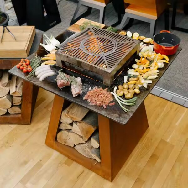 Vulcan Square Grill: Premium Wood-Fired Grilling with a Bold Rust Finish - Image 4