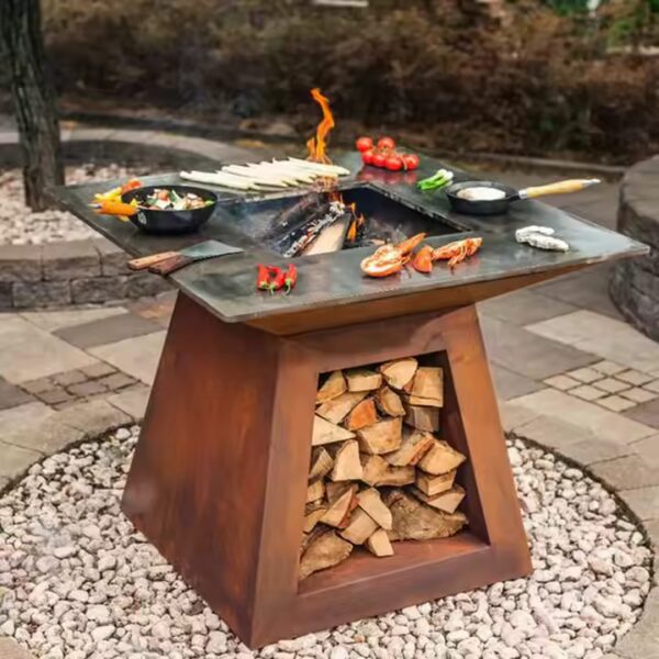 Vulcan Square Grill: Premium Wood-Fired Grilling with a Bold Rust Finish - Image 5