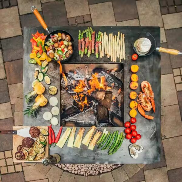 Vulcan Square Grill: Premium Wood-Fired Grilling with a Bold Rust Finish - Image 3