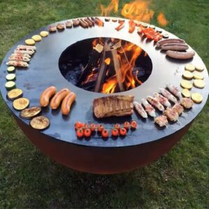 Vulcan Ball Grill – Corten Steel Wood Fire Grill for Modern Outdoor Living