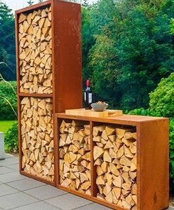 Corten Steel Wood Storage Rack: Stylish, Durable & Functional Outdoor Storage