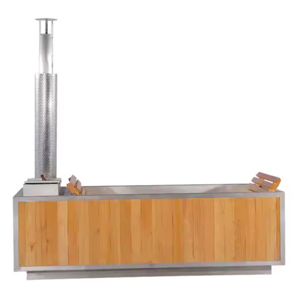 Outdoor Solid Wood Fired Hot Tub - 4 Persons Outdoor Spa Bathtub - Image 6