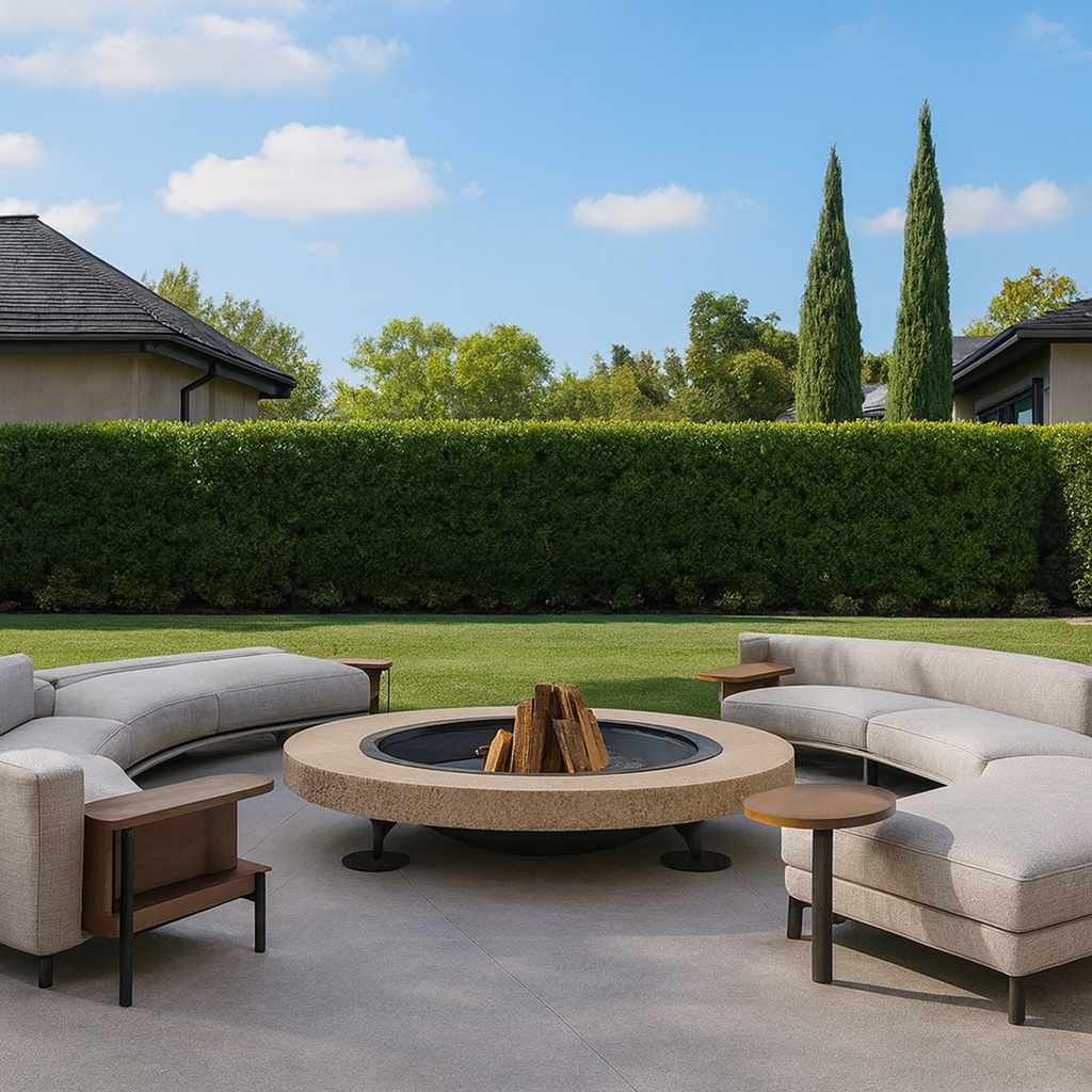 Oberon Fire Table: Contemporary Stainless-Steel Elegance for Outdoor Living